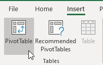 Create a Pivot Table by selecting your data and clicking on the PivotTable button on the Insert tab of the Ribbon.